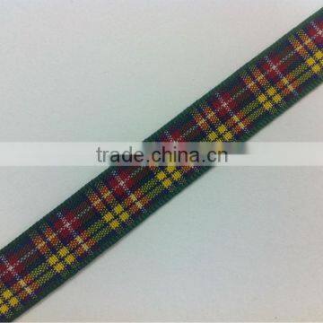 Polyester gift gingham ribbon tartan webbing decorative plaid