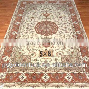 5x8ft hand knotted persian silk/wool blended rugs/carpets