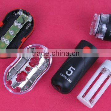 YT-M09-3 LED Bicycle Light Set 5LED Front White Light and 9LED Rear Red Light