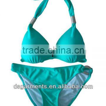 USA Halter top bandeau metallic mint swimwear bikini push up