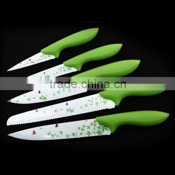 Hot sale with high quality PP handle 5pcs knife set