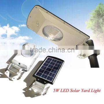 5w solar motion light with PIR sensor all in one led solar courtyard/garden/ street