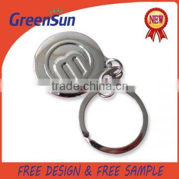 Made in Zhejiang China manufacture two coins trolley keychains