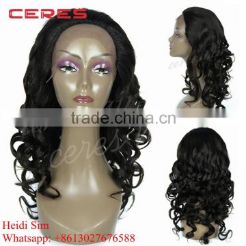 cheap wholesale nice spring curl 100% brazilian virgin remy hair lace front wig for black women