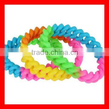 Popular Colorful Silicone Weave Friendship Bracelet