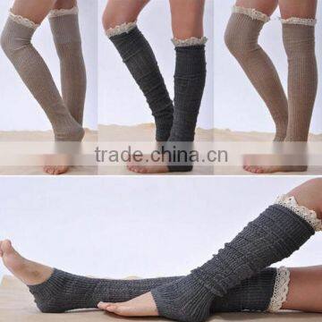 Wholesale Unique Cotton Lace Socks Knit Booties Leg Warmers High Quality Knee Above Adult Women Leg Warmer