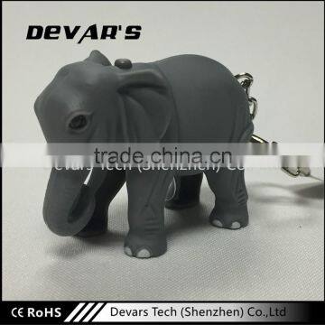 Popular outdoor plastic smart brown elephant shaped keychain with lighter