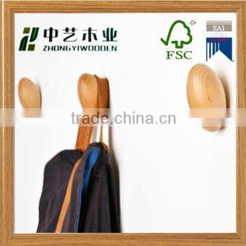 Promotional Customized natural colour unfinished decorative wooden clothes hook