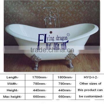 double ended freestanding cast iron bathtub