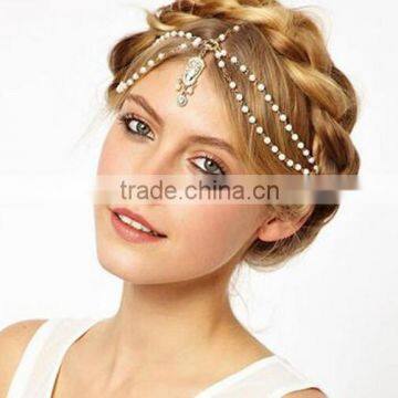 Women Fashion Vintage Gothic Luxury Rhinestone Head Chain Jewelry Headband Head Piece Hair band