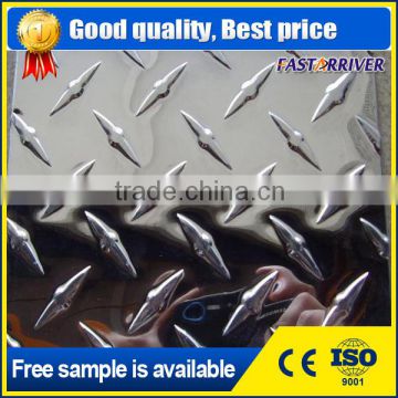 5 bar alloy coated chequered embossed aluminum tread plate /sheet