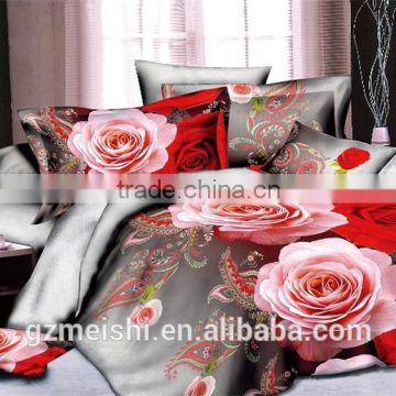 Best Selling Red Rose Flower Print 3D Quilt Cover Set