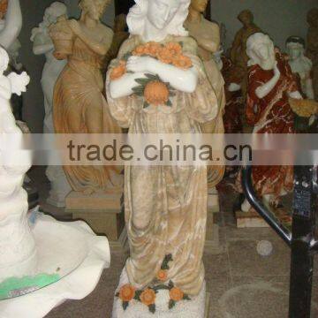 multicolor polished high quality marble statue of beautiful girl