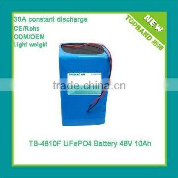 Rechargeable Lithium 10Ah 48V Motercycle Battery Pack Manufacturer