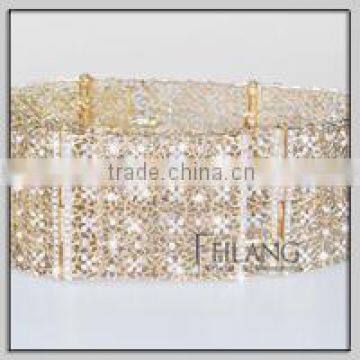 Gold color crystal clear rhinestone metal belts