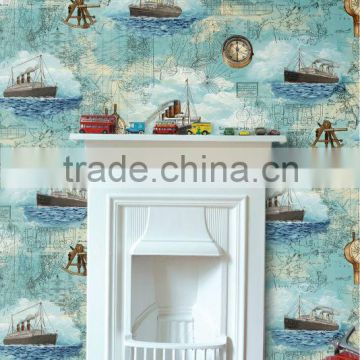 C10704 pvc vinyl red and white wallpaper