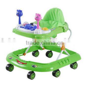 2015 baby walker with big wheels music box can put the plush handle and europe canopy