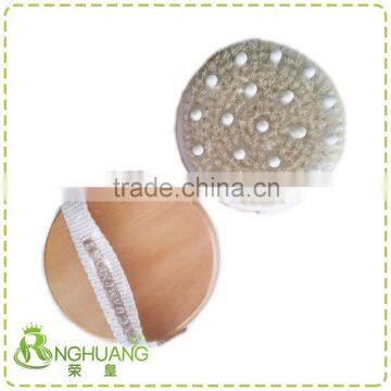 Wooden bath brush with massager beads without handle