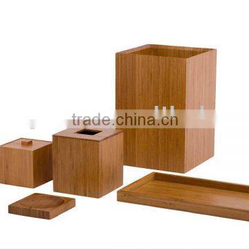 5pcs Bamboo Bathroom Accessories Sanitary Ware Set