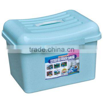 Two layers Plastic Storage Box Bin With Lid