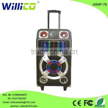 outdoor trolley wooden battery Speaker support USB/SD/FM