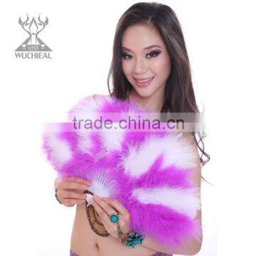 Dancing feather hand fans colorful Belly Dance Turkey feather dance fan DJ1030