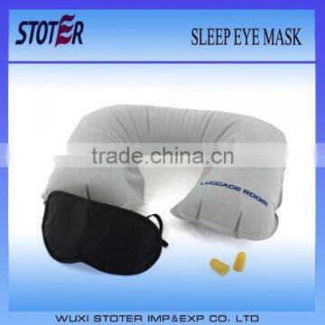 Eye Mask & Earplugs, airline travel set within eye mask U shape pillow earplug ST7086