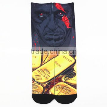 Custom Sublimated Digital Printing Double Side photo Print Socks