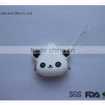 Panda fashion mini silicone coin purse with surface artwork