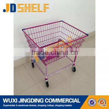 2016 new cheap steel metal mesh laundry carts