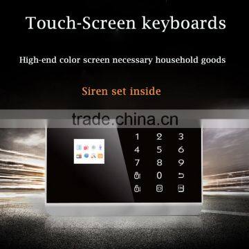 HOT!!! TFT color display touch keypad wireless gsm pstn home alarm system kit,home security burglar alarm with APP ios