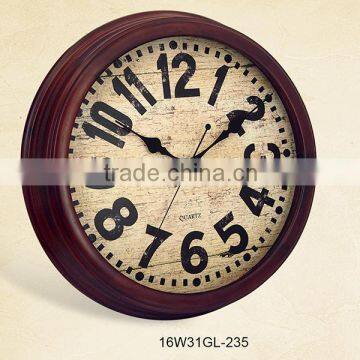 16 inch distressed wood old style uttermost clocks(16W31GL-235)