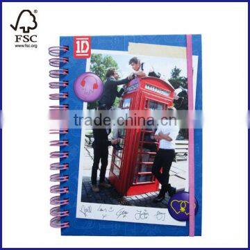 B5 double wire hardcover notebook college ruled with cutting line