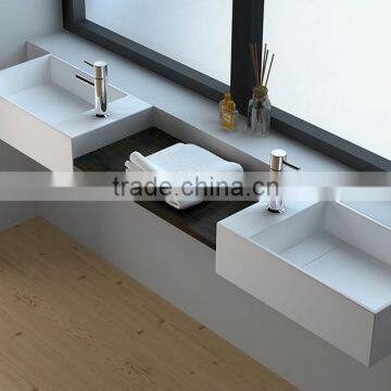Modern type bathroom solid surface basin, aritificial stone solid surface acrylic wall hang wash basins