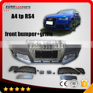 A4 body kits to RS4 body kits fit for AD A4 to RS4 style PP material front bumper, and grille