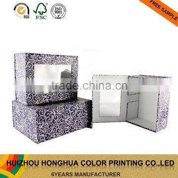 Top grade foldable magnetic closure paper packaging box with clear pvc window