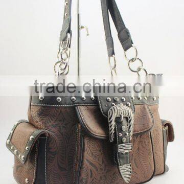 Concealed Carry Western Rhinestone Buckle Shoulder Handbags On Sale photo-2