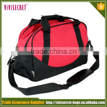 2016 China manufacturer wholesale custom label sport 600D polyester women duffel bag for gym