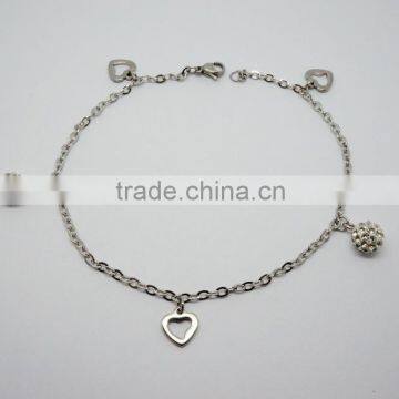Olivia Jewelry 316L Stainless Steel Anklet With Heart