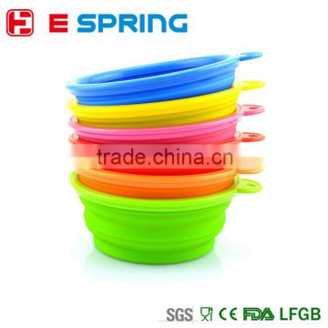 New food grade folding colorful silicone pet dog bowl