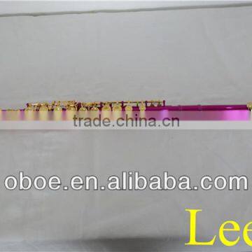 Woodwind musical instrument cupronickel body C tone nickel plated 16 closed holes colorful purple flute--4101
