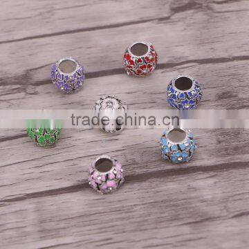 5.0mm Hole antique silver plated metal alloy mix color big hole beads fit European bracelet DIY