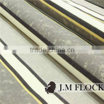 100% Polyester Stripe Pattern Print Flock Velvet Fabric Print Fabric for Sofa photo-6