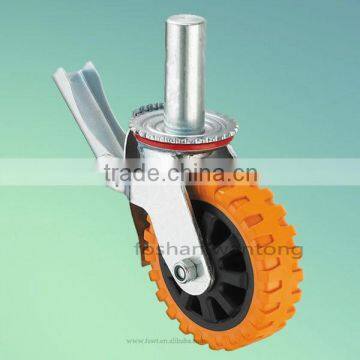 8 Inch Heavy Duty PU Swivel Scaffold Caster Wheel With Brake