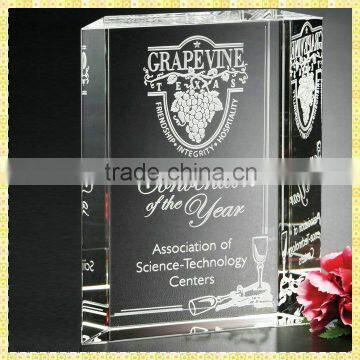 Cheap Wedding Anniversary Gift Clear Engraved Crystal Book Trophy For Wedding Souvenirs Gifts