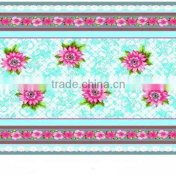 Newest Transparent Printed Flowers All-in-one Plastic Table Cloth Roll/piece