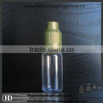 PET vapor ejuice bottle with transparent childproof and tamper proof cap from China manufacture