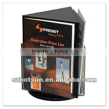 black rotating three side Acrylic Brochure Holder