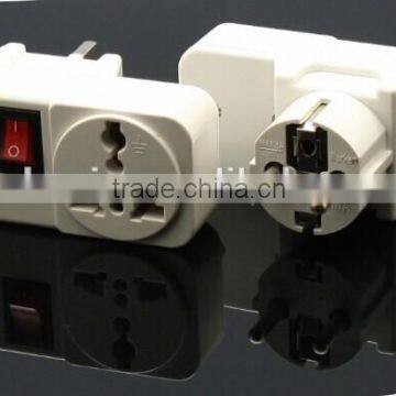 Plug With Socket Schuko Plug Travel Adapter With Switch photo-2