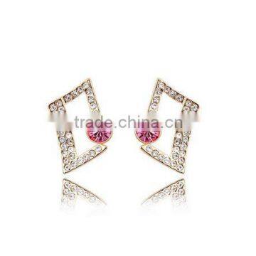 Austrian Geometric Squares Crystal Earrings